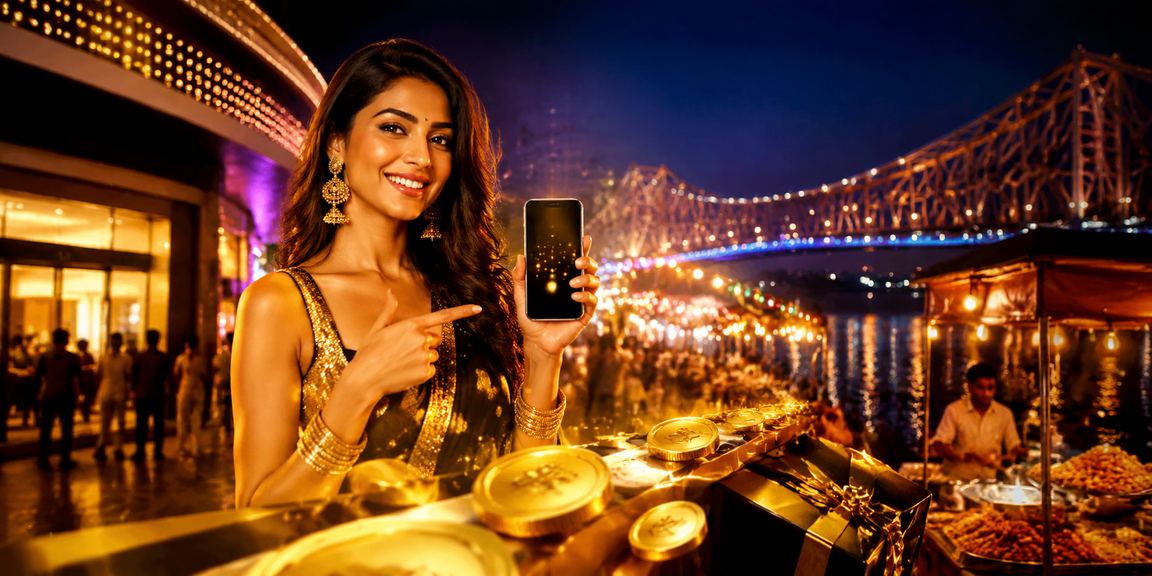 Colorful nighttime view of Howrah Bridge signifying safe betting in India
